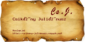 Csikány Juliánusz névjegykártya